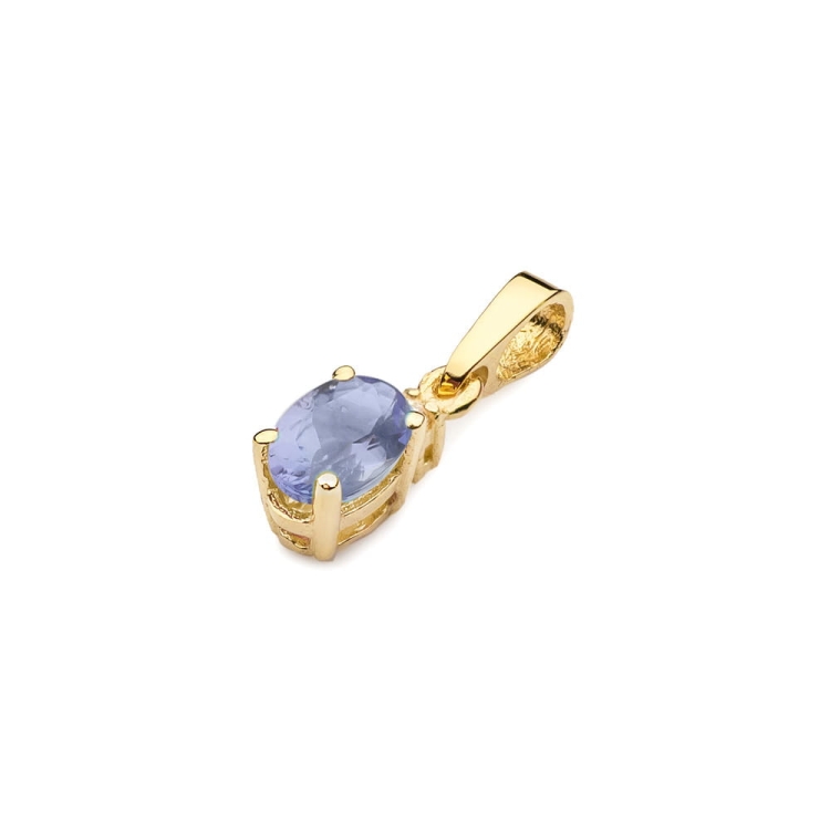 Zawieszka z żółtego złota 585 z tanzanitem i diamentem 0,014ct The Diamonds GZ-1-tanzanit