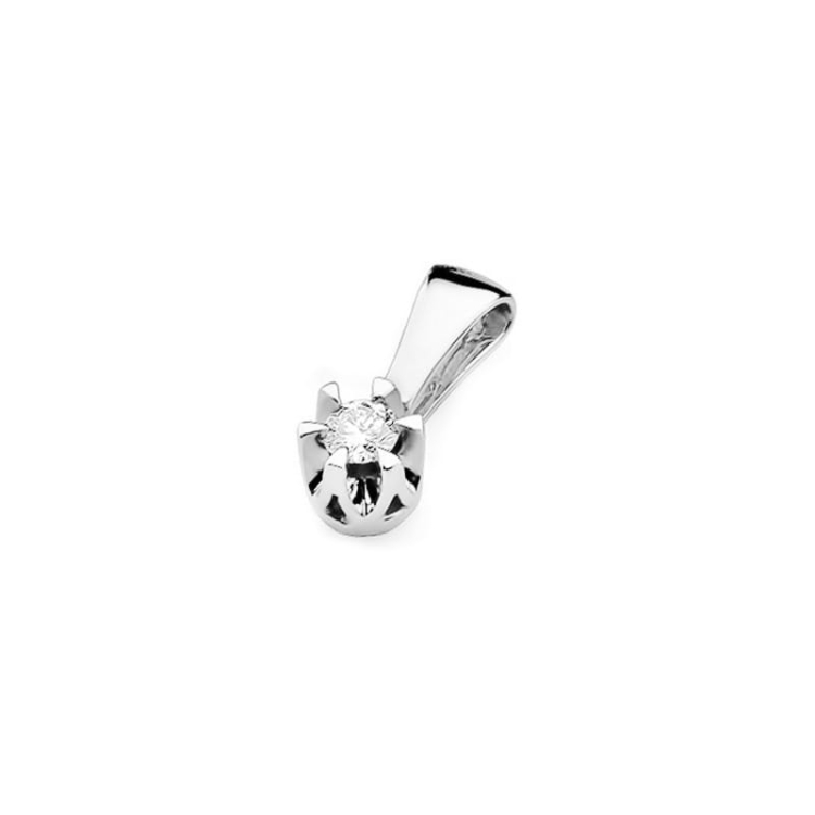 Zawieszka z białego złota 585 z diamentem 0,12ct The Diamonds BZ-32-0,12ct-b