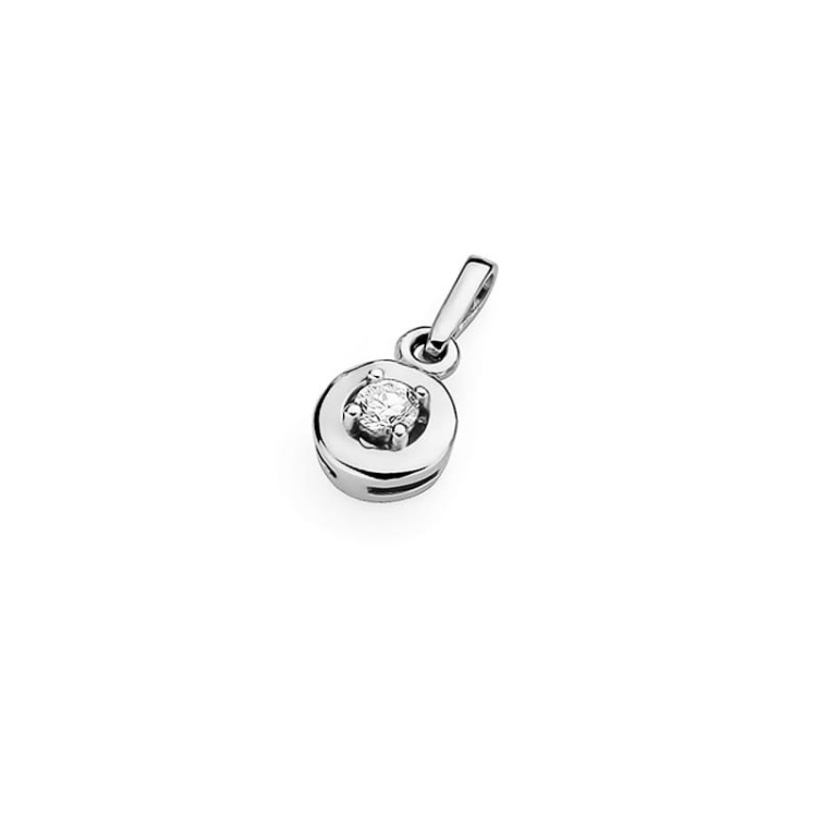 Zawieszka z białego złota 585 z diamentem 0,10ct The Diamonds  BZ-45-b