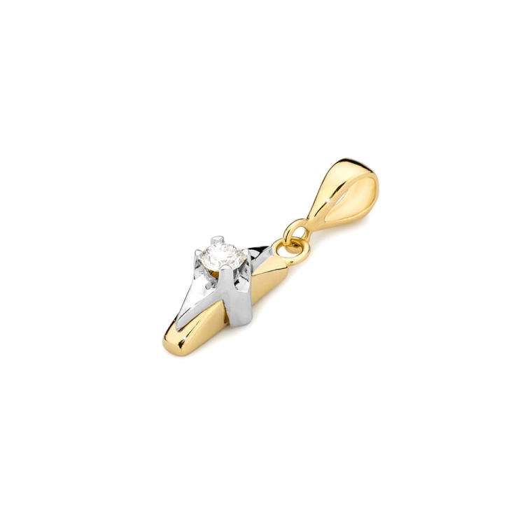 Zawieszka z żółtego złota 585 z diamentem 0,08ct The Diamonds BZ-88-0,08ct