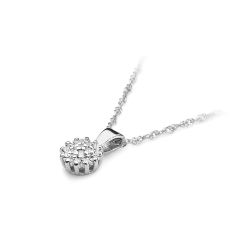 Zawieszka z białego złota 585 z diamentami 0,10ct The Diamonds BZ-401-b