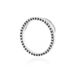 Zawieszka z białego złota 585 z czarnymi diamentami 0,20ct The Diamonds BZ-442-czarne-diamenty-b