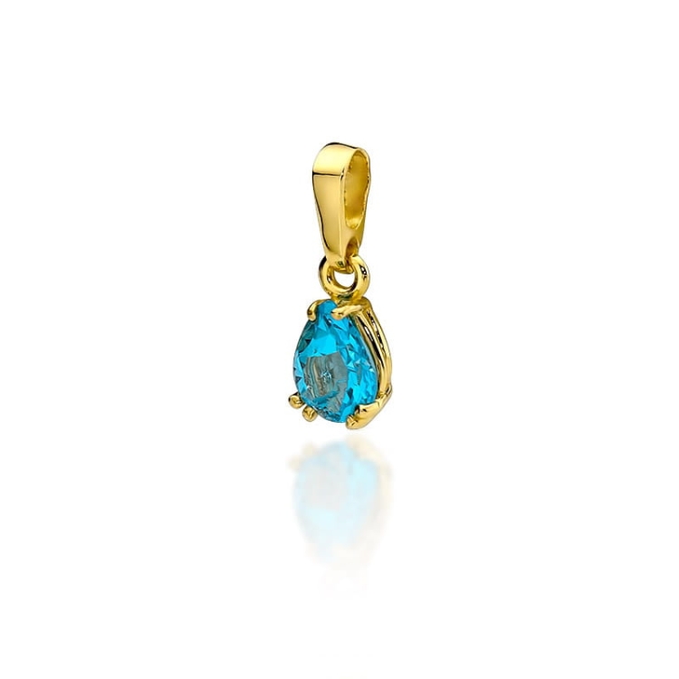 Zawieszka z żółtego złota 585 z topazem The Diamonds BZ-6