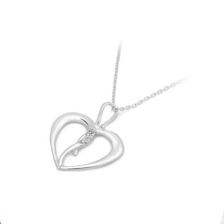 Przejdź do produktu Zawieszka z białego złota serce z diamentami 0,025ct The Diamonds