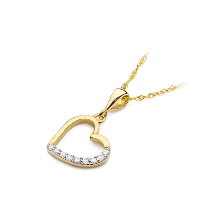 Przejdź do produktu Zawieszka z żółtego złota serce z diamentami 0,13ct The Diamonds