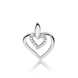 Zawieszka z białego złota serce z diamentami 0,06ct The Diamonds BS-16-b
