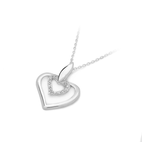 Przejdź do produktu Zawieszka z białego złota serce z diamentami 0,06ct The Diamonds 