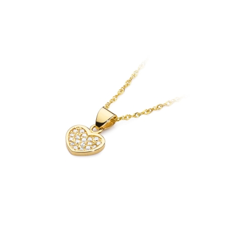 Przejdź do produktu Zawieszka z żółtego złota serce z diamentami 0,15ct The Diamonds