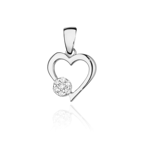 Przejdź do produktu Zawieszka z białego złota serce z diamentami 0,06ct The Diamonds