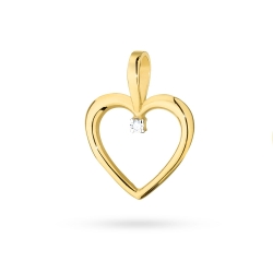 Zawieszka z żółtego złota serce z diamentem 0,005ct The Diamonds BS-25
