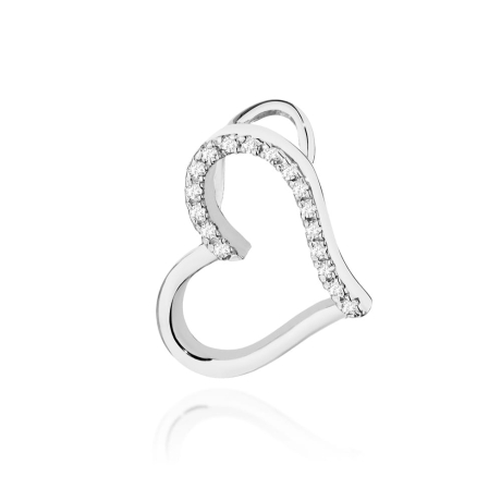 Przejdź do produktu Zawieszka z białego złota serce z diamentami 0,08ct The Diamonds