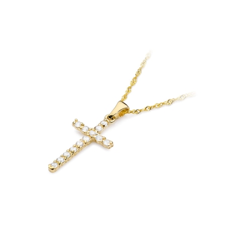 Przejdź do produktu Zawieszka z żółtego złota krzyż z diamentami 0,39ct The Diamonds 