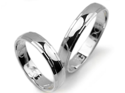 Obrączki ślubne z białego złota półokrągłe 4mm Lovely L005-b