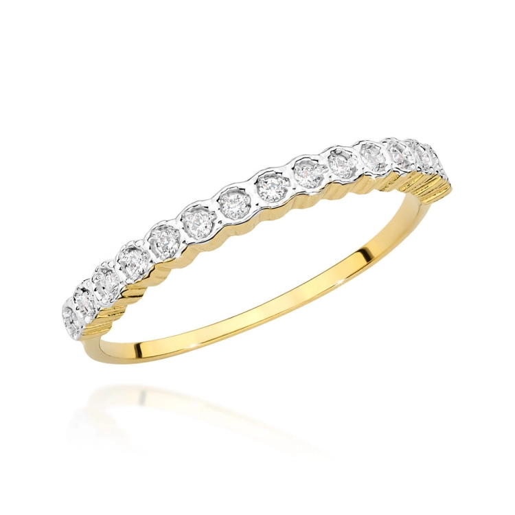 Pierścionek zaręczynowy z żółtego złota z diamentami 0,13ct Fire Of Love
