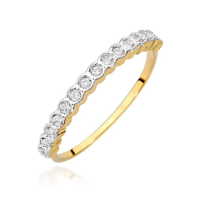 Pierścionek zaręczynowy z żółtego złota z diamentami 0,13ct Fire Of Love