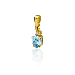 Zawieszka z żółtego złota 585 z topazem i diamentem 0,014ct The Diamonds