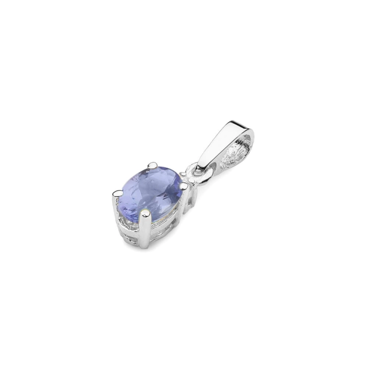 Zawieszka z białego złota 585 z tanzanitem i diamentem 0,014ct The Diamonds