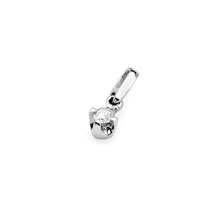 Zawieszka z białego złota 585 z diamentem 0,10ct The Diamonds