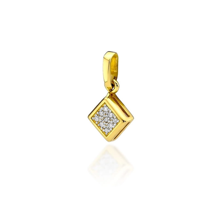 Zawieszka z żółtego złota 585 z diamentami 0,045ct The Diamonds