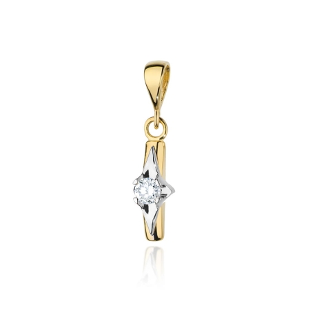 Przejdź do produktu Zawieszka z żółtego złota 585 z diamentem 0,10ct The Diamonds