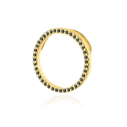 Zawieszka z żółtego złota 585 z czarnymi diamentami 0,20ct The Diamonds