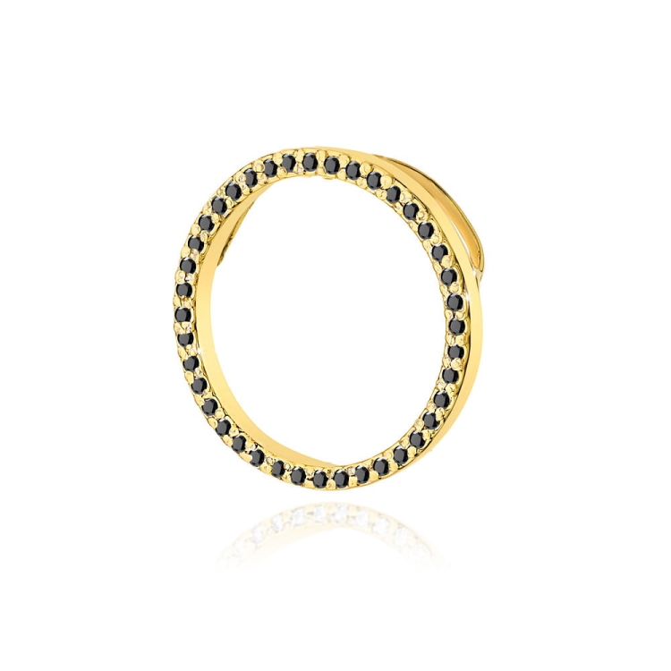 Zawieszka z żółtego złota 585 z czarnymi diamentami 0,20ct The Diamonds
