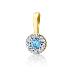 Zawieszka z żółtego złota 585 z topazem i diamentami 0,10ct The Diamonds