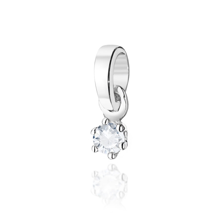 Zawieszka z białego złota 585 z diamentem 0,04ct The Diamonds