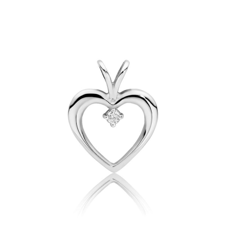 Przejdź do produktu Zawieszka z białego złota serce z diamentem 0,04ct The Diamonds 