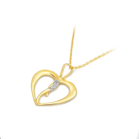 Przejdź do produktu Zawieszka z żółtego złota serce z diamentami 0,025ct The Diamonds 