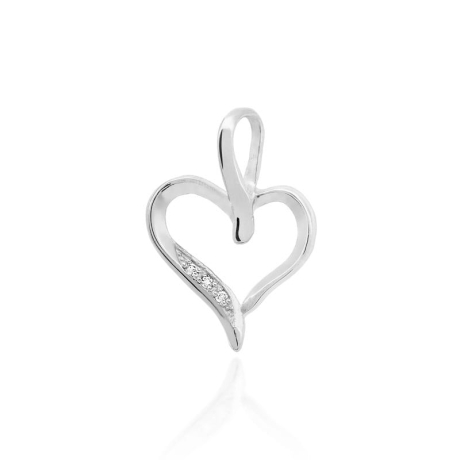 Przejdź do produktu Zawieszka z białego złota serce z diamentami 0,015ct The Diamonds