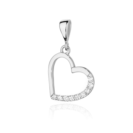 Przejdź do produktu Zawieszka z białego złota serce z diamentami 0,13ct The Diamonds