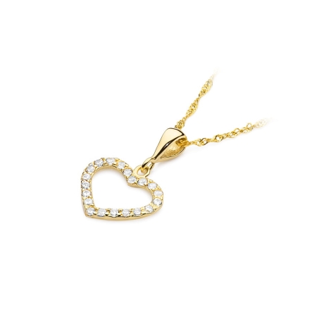 Przejdź do produktu Zawieszka z żółtego złota serce z diamentami 0,28ct The Diamonds