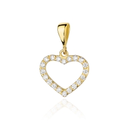 Zawieszka z żółtego złota serce z diamentami 0,28ct The Diamonds