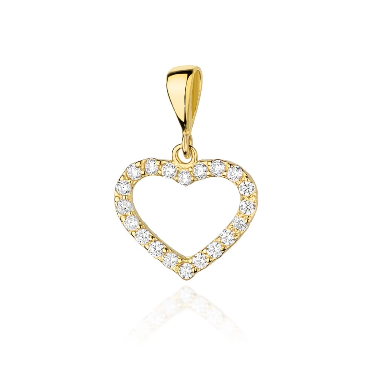 Zawieszka z żółtego złota serce z diamentami 0,28ct The Diamonds