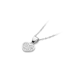 Zawieszka z białego złota serce z diamentami 0,15ct The Diamonds