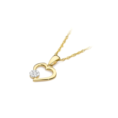 Przejdź do produktu Zawieszka z żółtego złota serce z diamentami 0,06ct The Diamonds