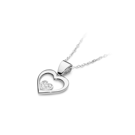 Przejdź do produktu Zawieszka z białego złota serce z diamentami 0,05ct The Diamonds