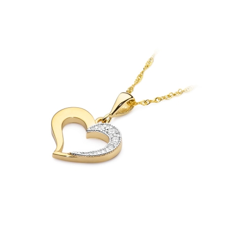 Przejdź do produktu Zawieszka z żółtego złota serce z diamentami 0,06ct The Diamonds