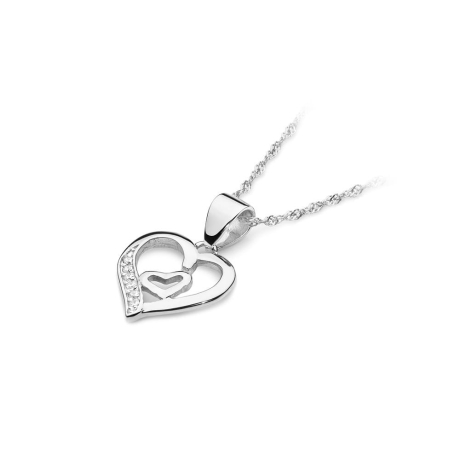 Przejdź do produktu Zawieszka z białego złota serce z diamentami 0,05ct The Diamonds