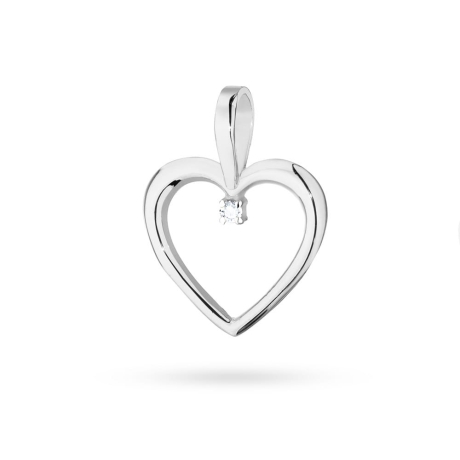 Przejdź do produktu Zawieszka z białego złota serce z diamentem 0,005ct The Diamonds