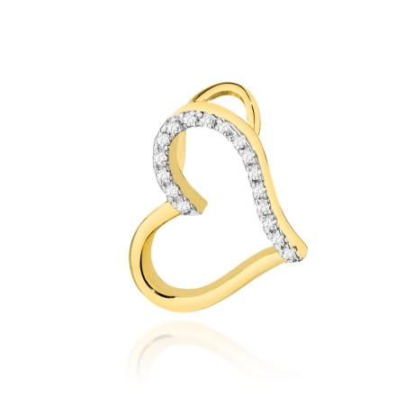 Przejdź do produktu Zawieszka z żółtego złota serce z diamentami 0,08ct The Diamonds 