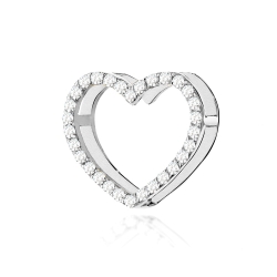 Zawieszka z białego złota serce z diamentami 0,15ct The Diamonds