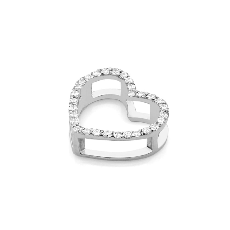 Zawieszka z białego złota serce z diamentami 0,15ct The Diamonds