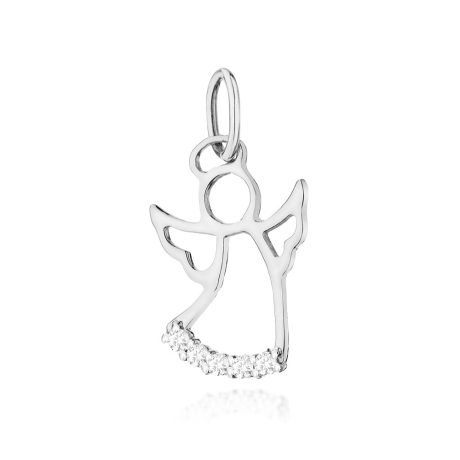 Przejdź do produktu Zawieszka aniołek z białego złota 585 z diamentami 0,070ct The Diamonds 
