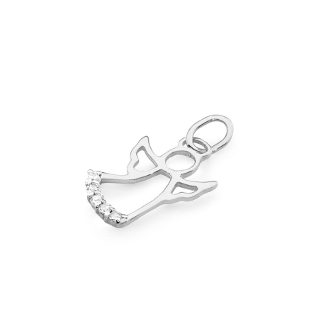Przejdź do produktu Zawieszka aniołek z białego złota 585 z diamentami 0,070ct The Diamonds 