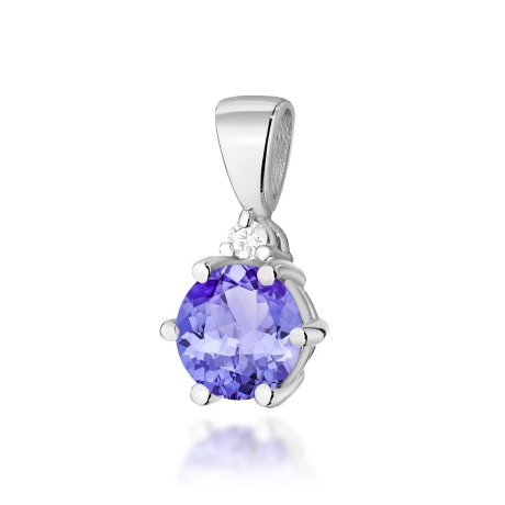 Przejdź do produktu Zawieszka z białego złota 585 z tanzanitem i diamentem 0,015ct The Diamonds