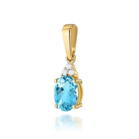 Przejdź do produktu Zawieszka z żółtego złota 585 z topazem i diamentami 0,025ct The Diamonds