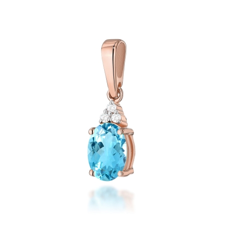Przejdź do produktu Zawieszka z różowego złota 585 z topazem i diamentami 0,025ct The Diamonds