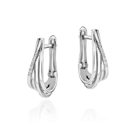 Przejdź do produktu Kolczyki z białego złota 585 z diamentami 0,06ct The Diamonds